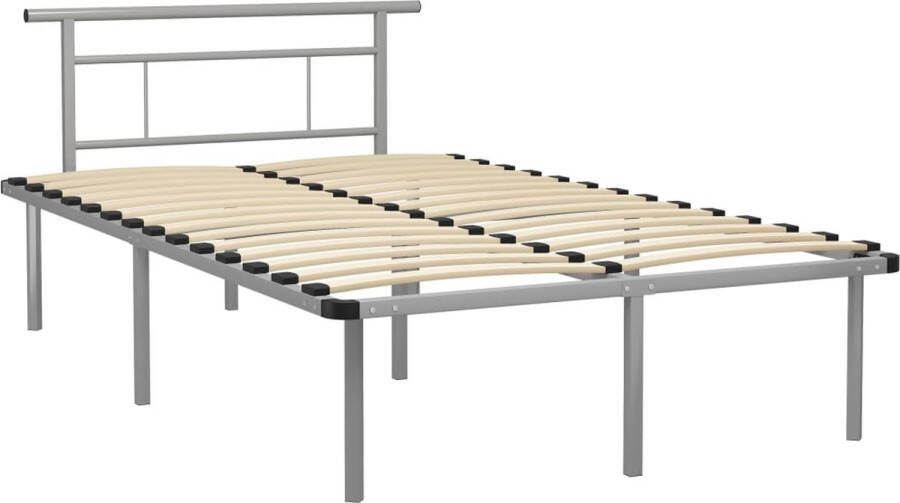 VidaXL -Bedframe-metaal-grijs-120x200-cm - Foto 2