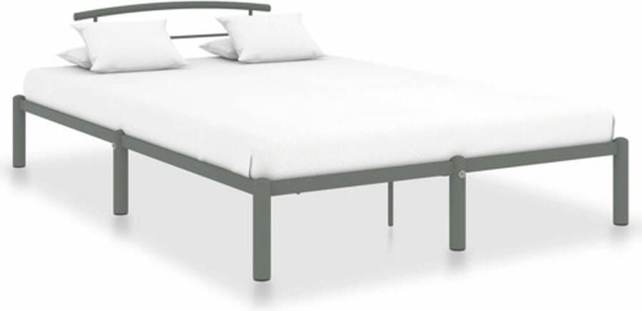 VidaXL -Bedframe-metaal-grijs-140x200-cm - Foto 4