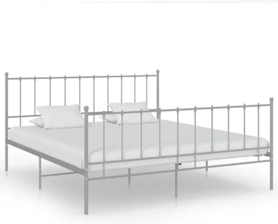 VidaXL Bedframe zonder matras metaal grijs 140x200 cm - Foto 2