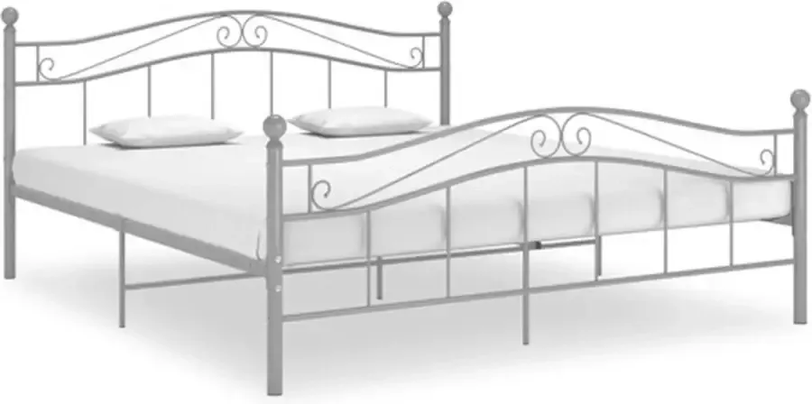 VidaXL -Bedframe-metaal-grijs-160x200-cm - Foto 4