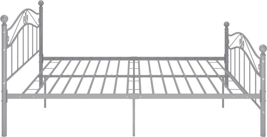 VidaXL -Bedframe-metaal-grijs-160x200-cm