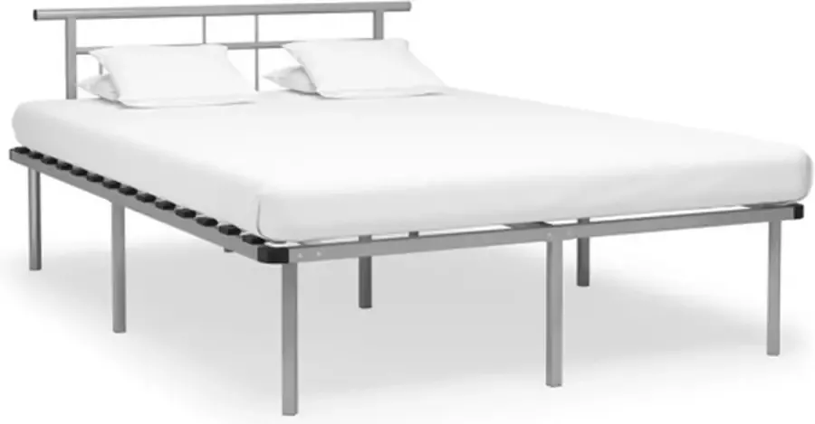 VidaXL -Bedframe-metaal-grijs-160x200-cm - Foto 2