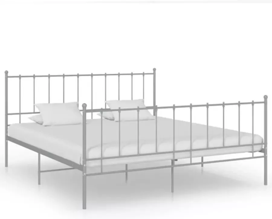 VidaXL -Bedframe-metaal-grijs-180x200-cm