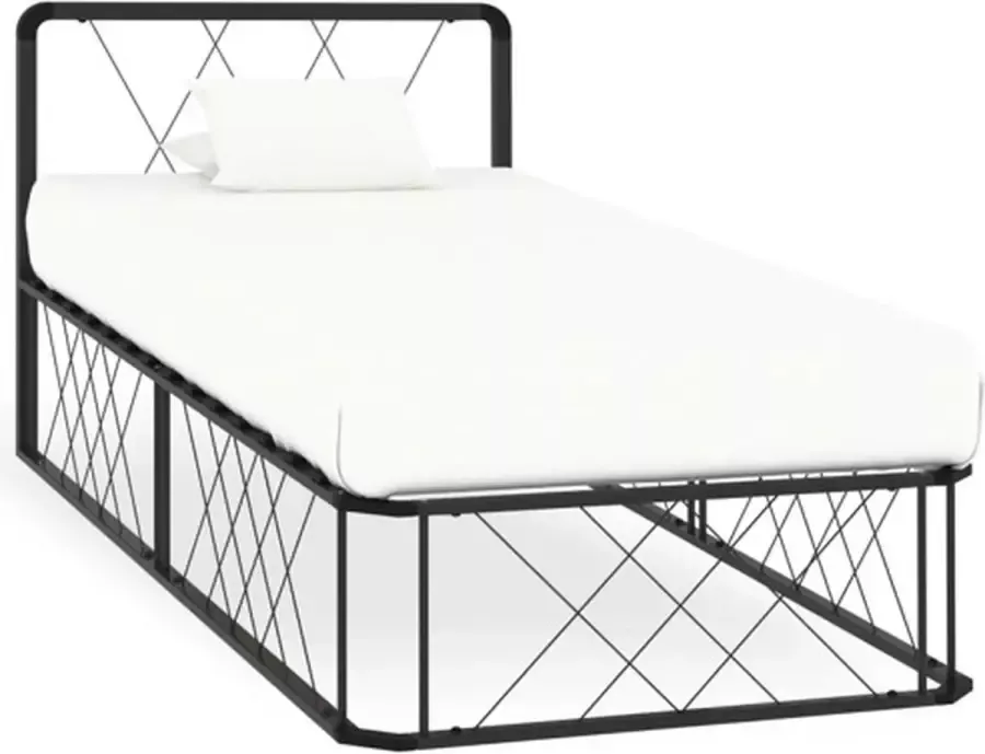 VidaXL -Bedframe-metaal-grijs-90x200-cm - Foto 2