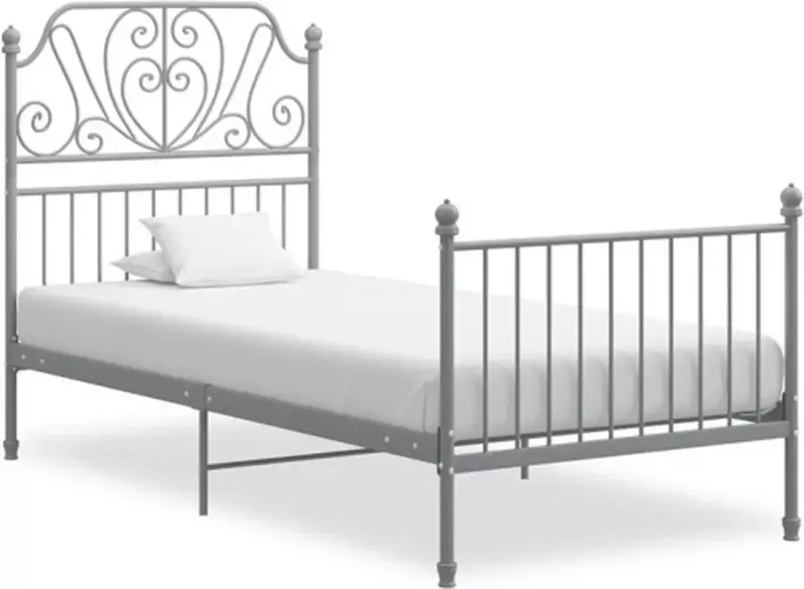 VidaXL -Bedframe-metaal-grijs-90x200-cm - Foto 9