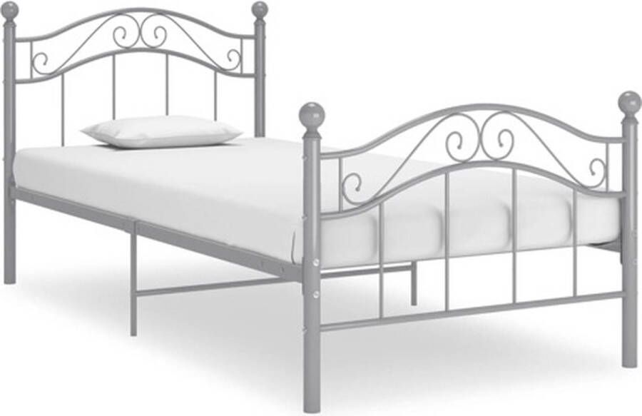 VidaXL -Bedframe-metaal-grijs-90x200-cm - Foto 3