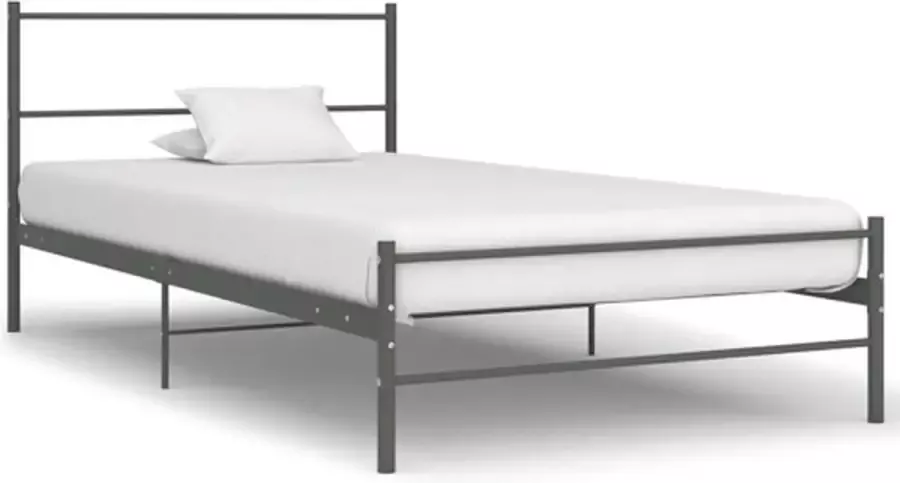 VidaXL -Bedframe-metaal-grijs-90x200-cm - Foto 2