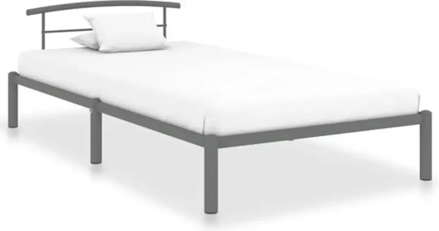 VidaXL -Bedframe-metaal-grijs-90x200-cm - Foto 2