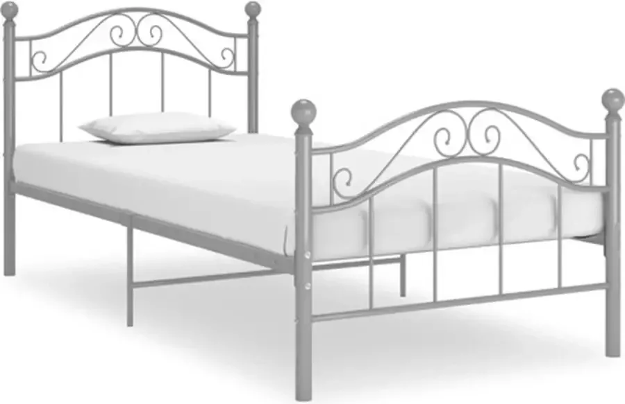 VidaXL -Bedframe-metaal-grijs-90x200-cm - Foto 2