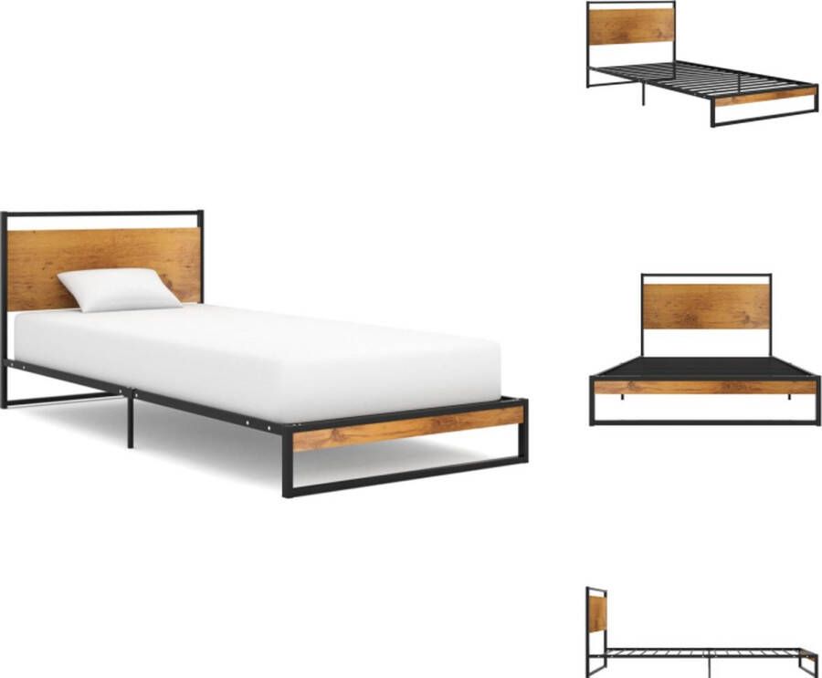 VidaXL Bedframe Metaal Metaalkleur- zwart Afmetingen- 208 x 104 x 82.5 cm Geschikte matras- 100 x 200 cm Montage vereist Bed