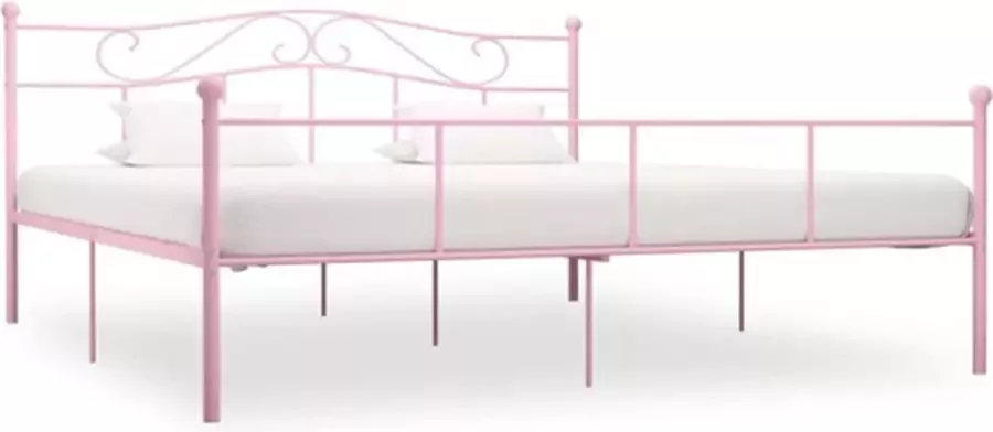 VidaXL -Bedframe-metaal-roze-180x200-cm