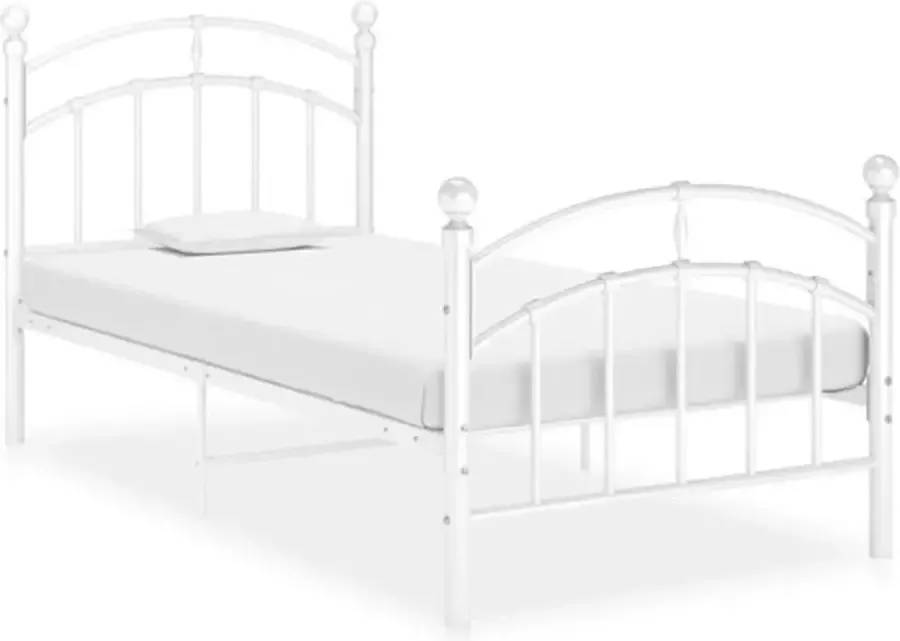 VidaXL -Bedframe-metaal-wit-100x200-cm - Foto 2