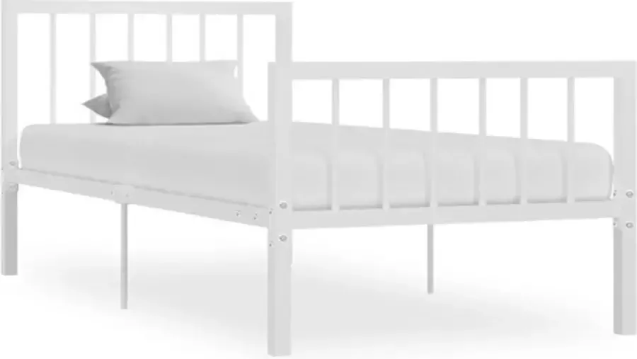 VidaXL -Bedframe-metaal-wit-100x200-cm - Foto 6