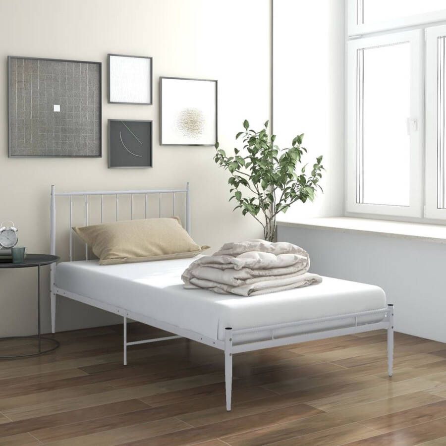 VidaXL -Bedframe-metaal-wit-100x200-cm