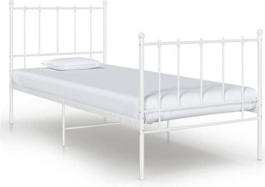 VidaXL -Bedframe-metaal-wit-100x200-cm - Foto 4