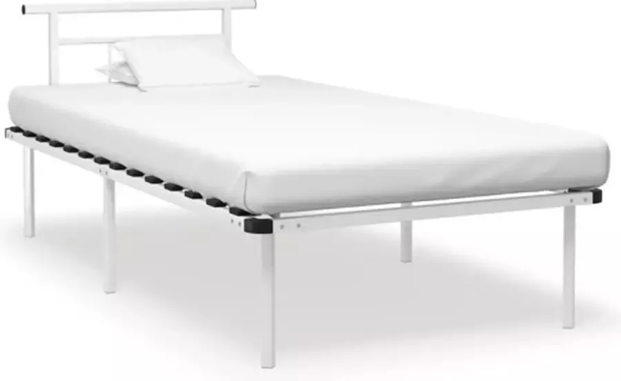 VidaXL -Bedframe-metaal-wit-100x200-cm - Foto 3