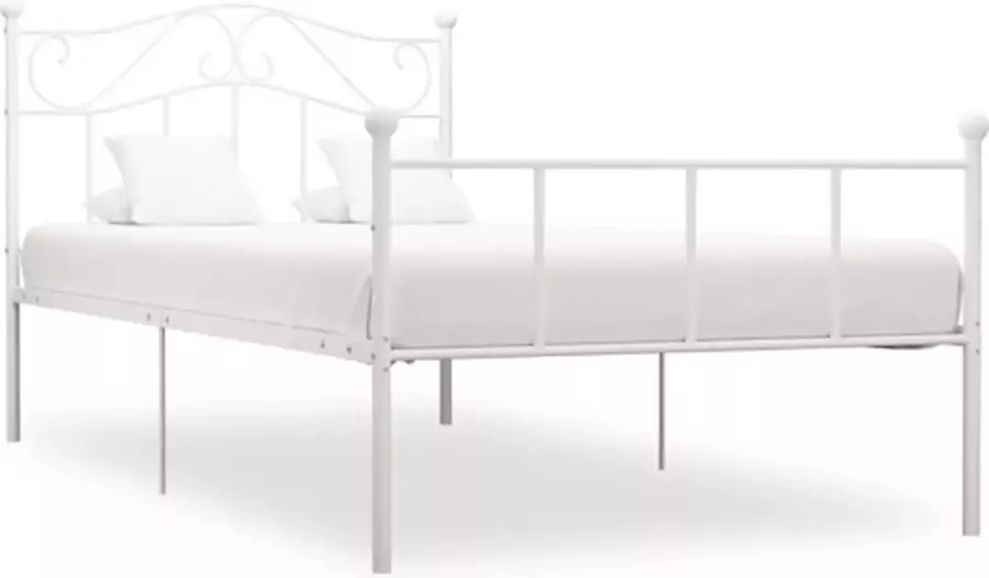 VidaXL -Bedframe-metaal-wit-100x200-cm - Foto 4