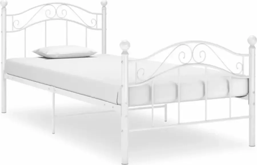 VidaXL -Bedframe-metaal-wit-100x200-cm - Foto 3