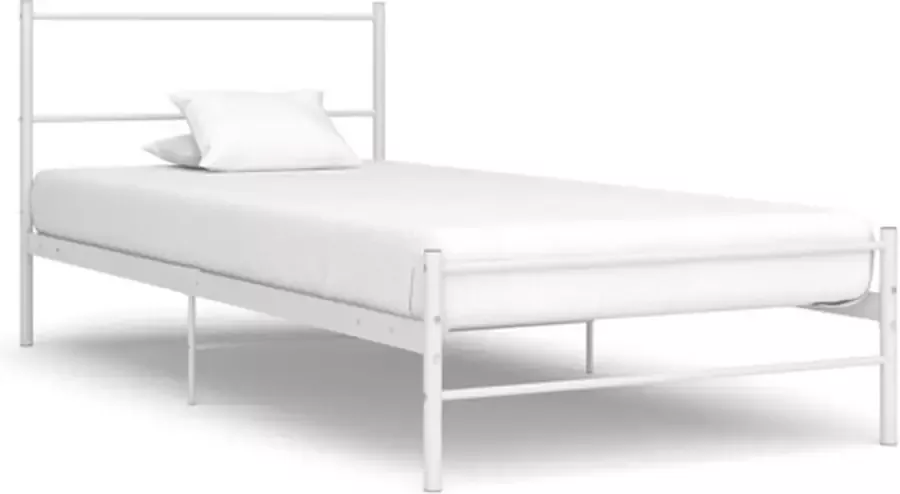 VidaXL -Bedframe-metaal-wit-100x200-cm - Foto 4