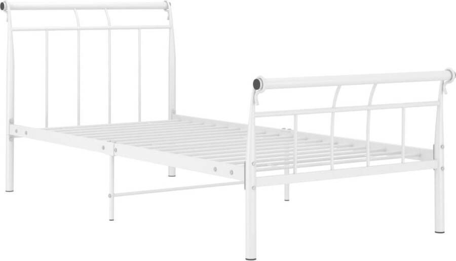 VidaXL -Bedframe-metaal-wit-100x200-cm - Foto 2