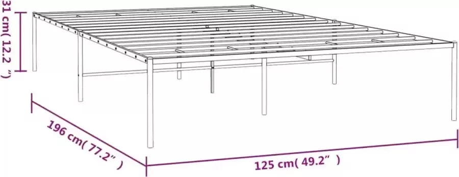 VidaXL Bedframe staal wit 196x126x31 cm - Foto 3