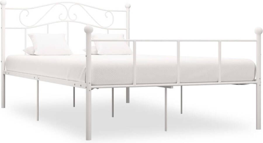 VidaXL Metalen Bedframe Wit 120x200 cm Metalen Bed Frame Tweepersoonsbed Bed Kopen Wit Bedframe Bed Met Lattenbodem - Foto 2