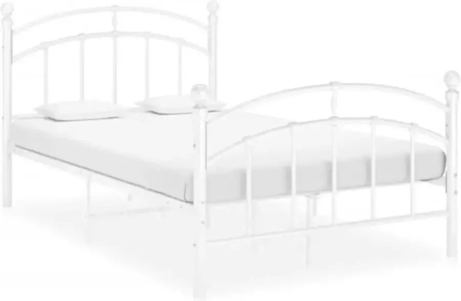 VidaXL -Bedframe-metaal-wit-120x200-cm - Foto 4