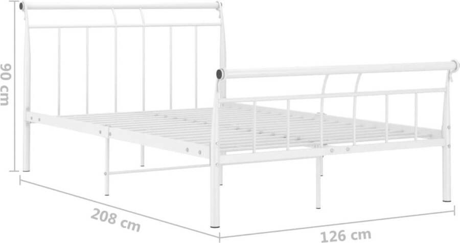 VidaXL -Bedframe-metaal-wit-120x200-cm