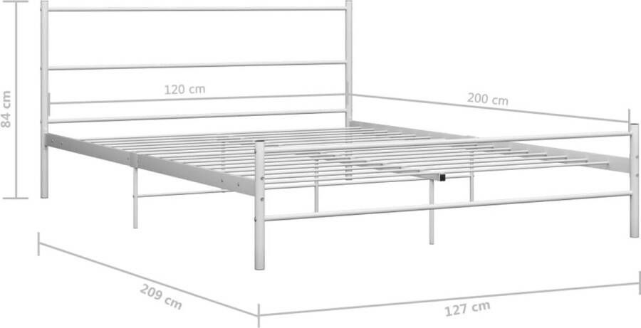 VidaXL -Bedframe-metaal-wit-120x200-cm