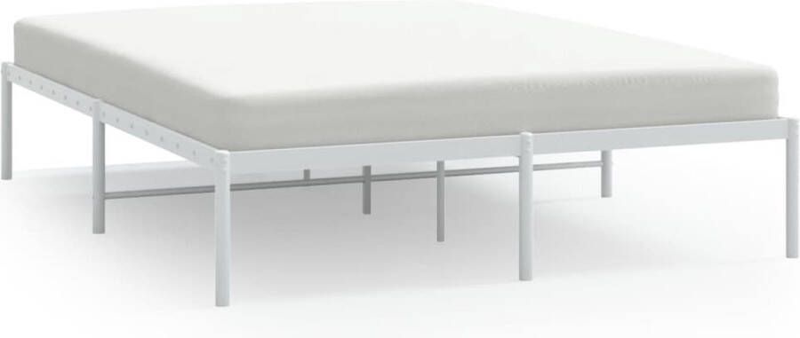 VidaXL Bedframe staal wit 196x146x31 cm - Foto 4