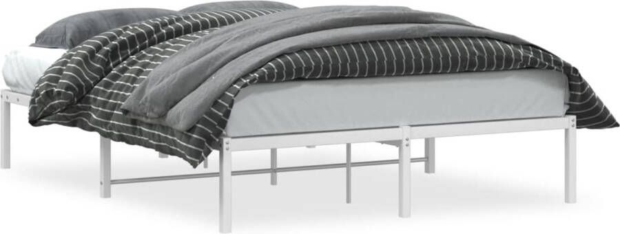 VidaXL -Bedframe-metaal-wit-140x190-cm - Foto 3