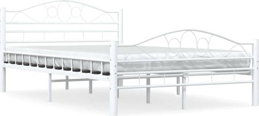 VidaXL -Bedframe-metaal-wit-140x200-cm - Foto 2