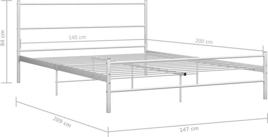 VidaXL -Bedframe-metaal-wit-140x200-cm - Foto 2