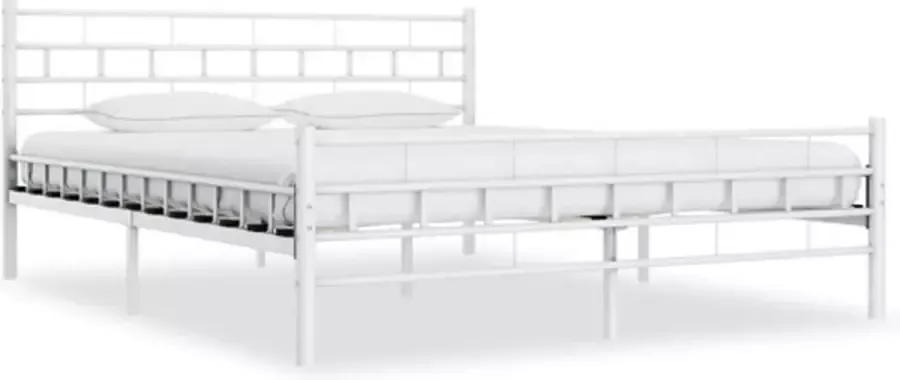 VidaXL -Bedframe-metaal-wit-140x200-cm - Foto 3
