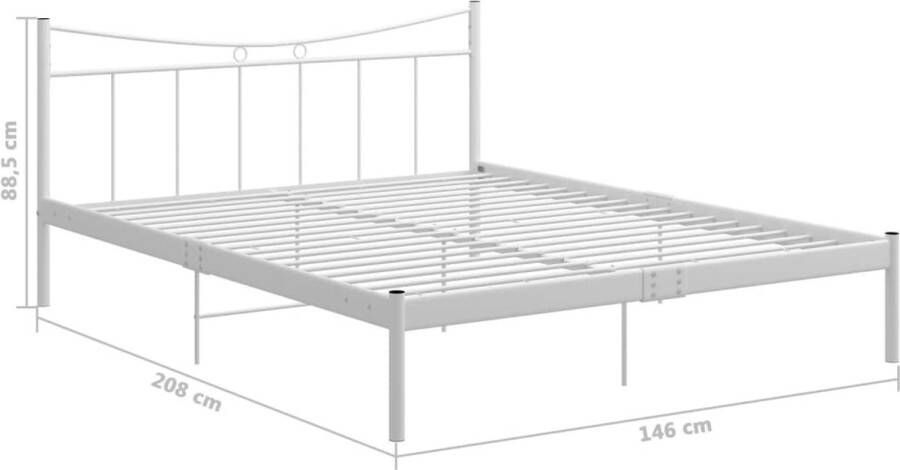 VidaXL -Bedframe-metaal-wit-140x200-cm