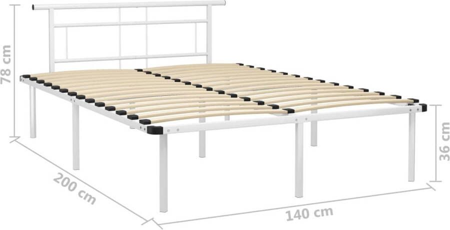 VidaXL -Bedframe-metaal-wit-140x200-cm - Foto 2