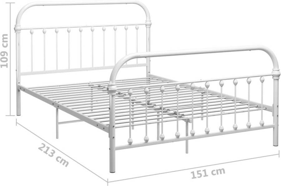 VidaXL -Bedframe-metaal-wit-140x200-cm - Foto 2