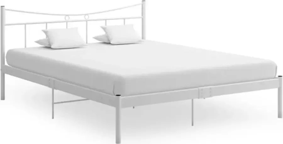 VidaXL -Bedframe-metaal-wit-140x200-cm - Foto 2