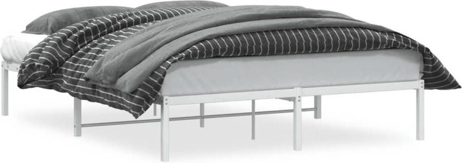 VidaXL -Bedframe-metaal-wit-150x200-cm - Foto 3
