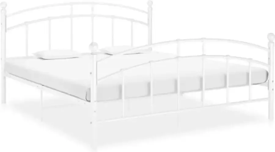 VidaXL -Bedframe-metaal-wit-160x200-cm