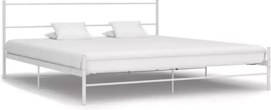 VidaXL -Bedframe-metaal-wit-160x200-cm