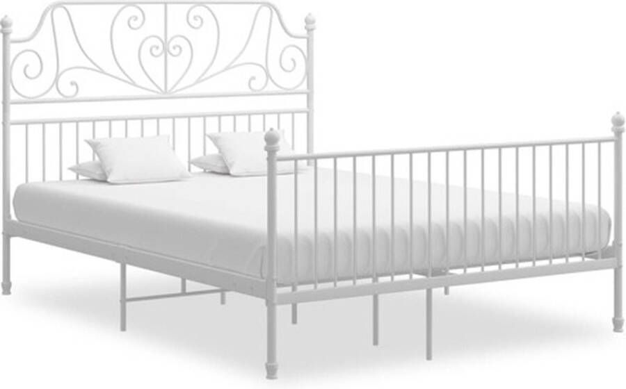 VidaXL -Bedframe-metaal-wit-160x200-cm - Foto 3