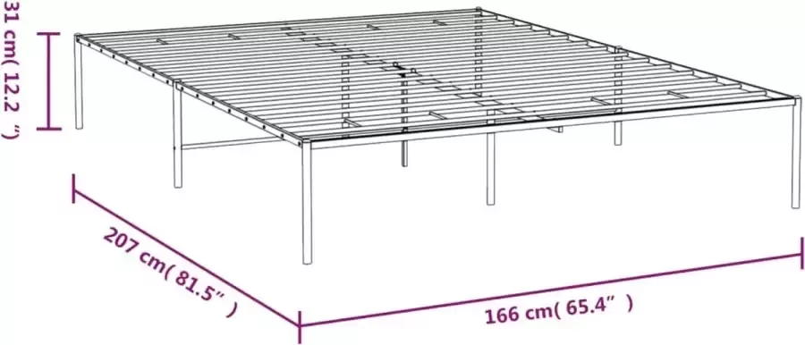 VidaXL -Bedframe-metaal-wit-160x200-cm - Foto 4