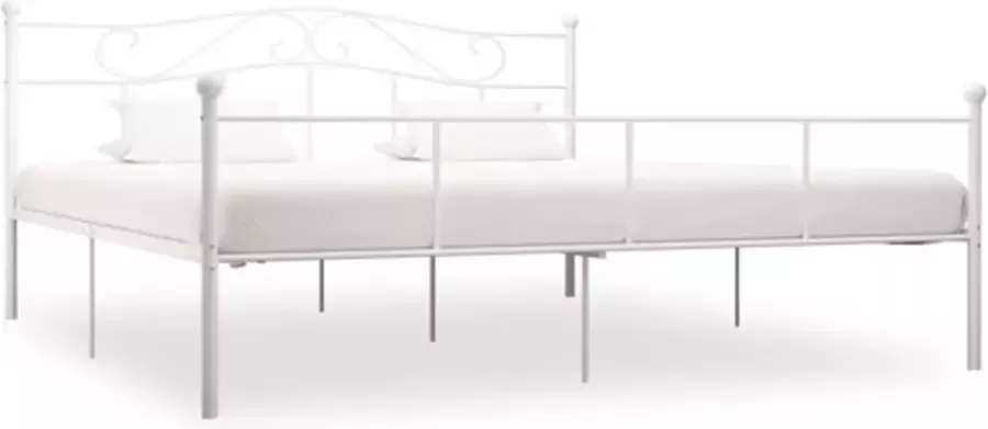 VidaXL -Bedframe-metaal-wit-180x200-cm