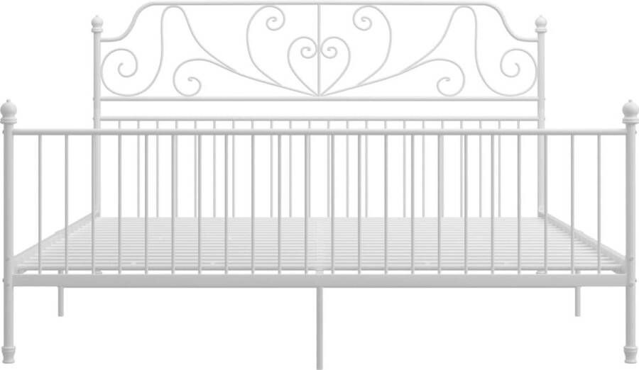 VidaXL -Bedframe-metaal-wit-180x200-cm