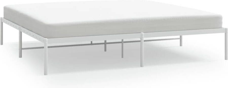 VidaXL -Bedframe-metaal-wit-193x203-cm