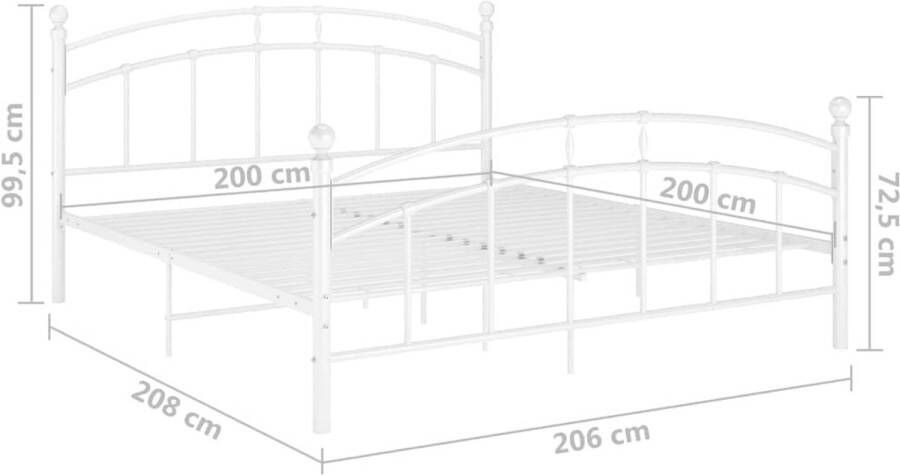 VidaXL -Bedframe-metaal-wit-200x200-cm