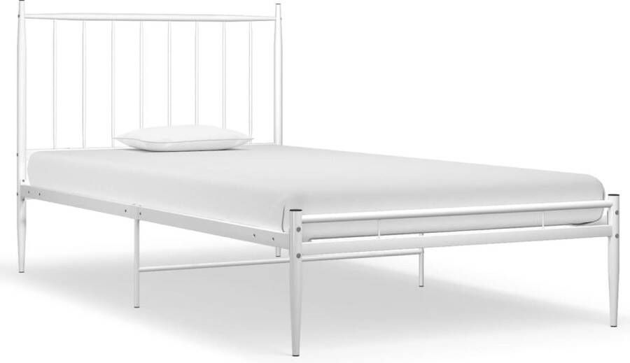 VidaXL -Bedframe-metaal-wit-90x200-cm