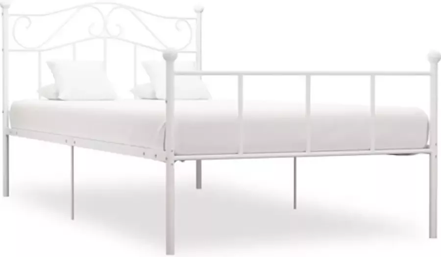 VidaXL -Bedframe-metaal-wit-90x200-cm - Foto 2