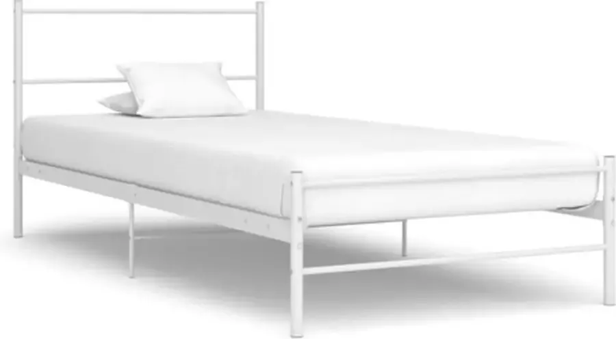 VidaXL -Bedframe-metaal-wit-90x200-cm - Foto 2